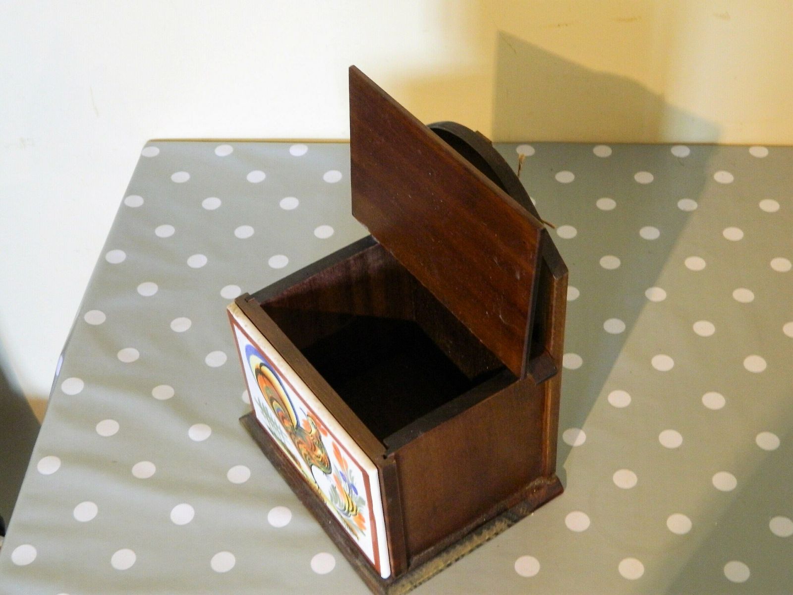 Salt Box, Salt Holders, French Salt Box, Old Salt Box, Boite à Sel, Céramique Bois, Kitchen Pottery, Cockerel Decor, Rooster Kitchen, French photo Home Decor
