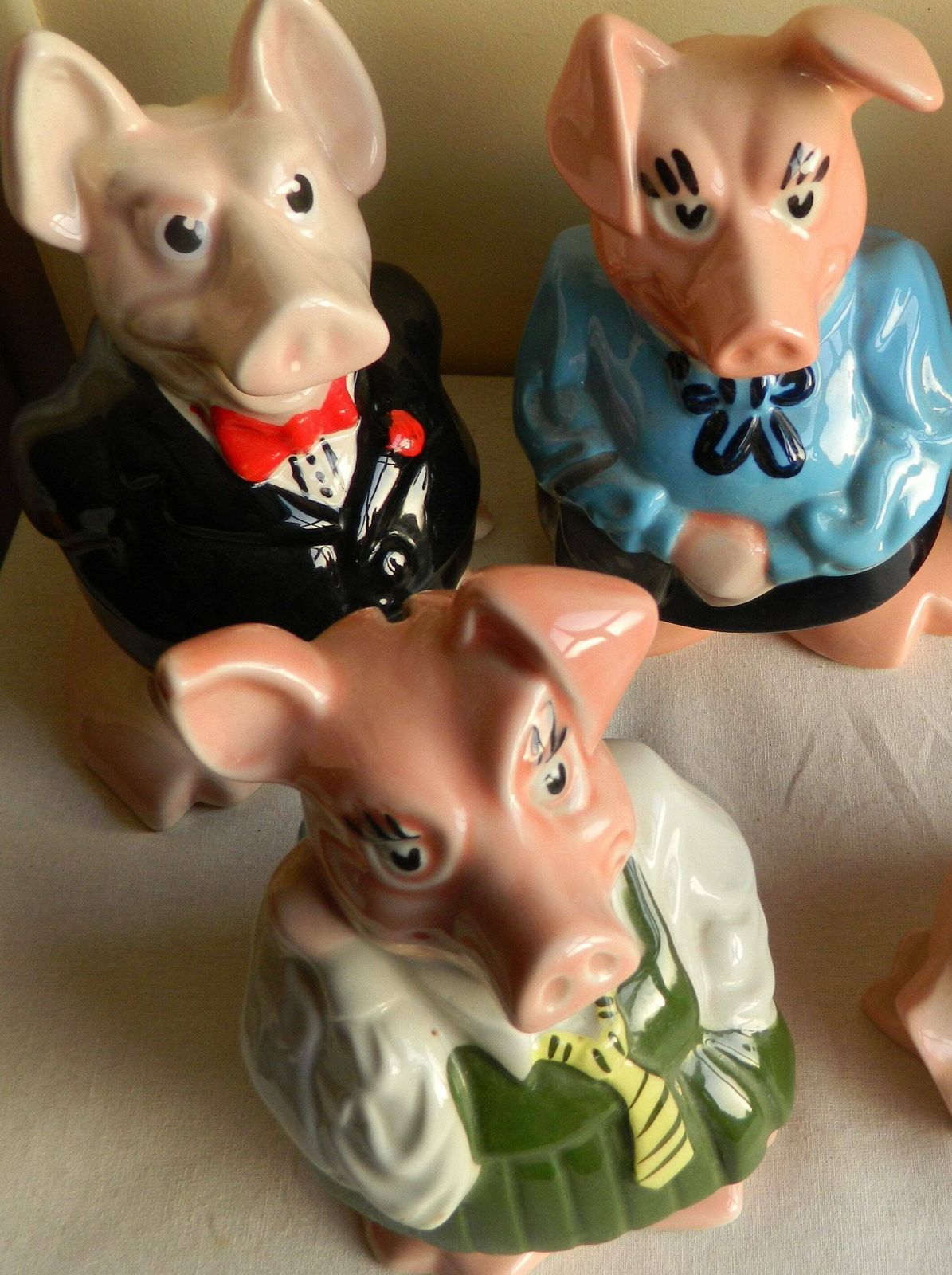Wade Natwest Pigs, Full Set, Piggy Banks, In Ceramic, Pig Money Box, Newborn Baby Gift, Collection Items, Money Boxes, Gifts For Kids, photo vinterior