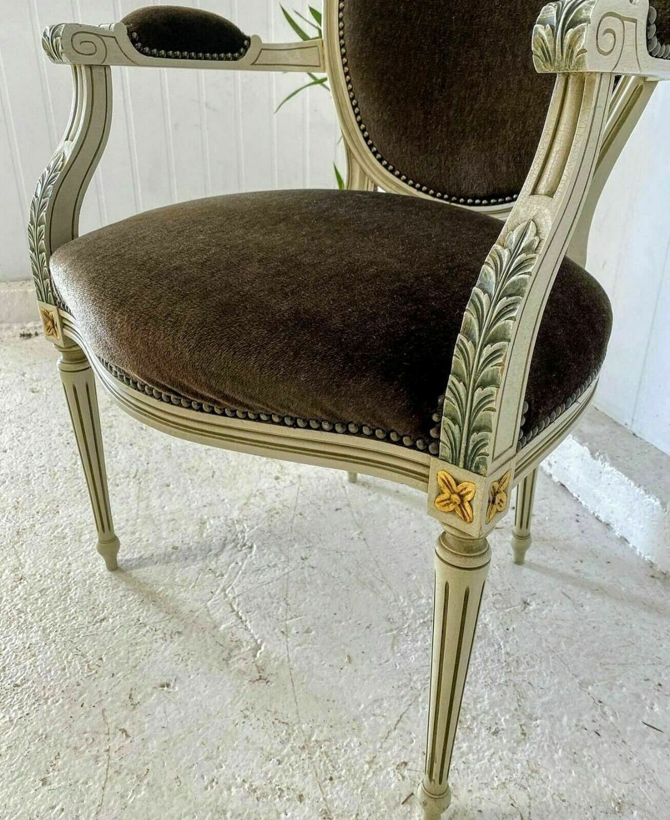 Beautiful French Balloon Back, Carved, Bedroom Chair 0201. photo for sale
