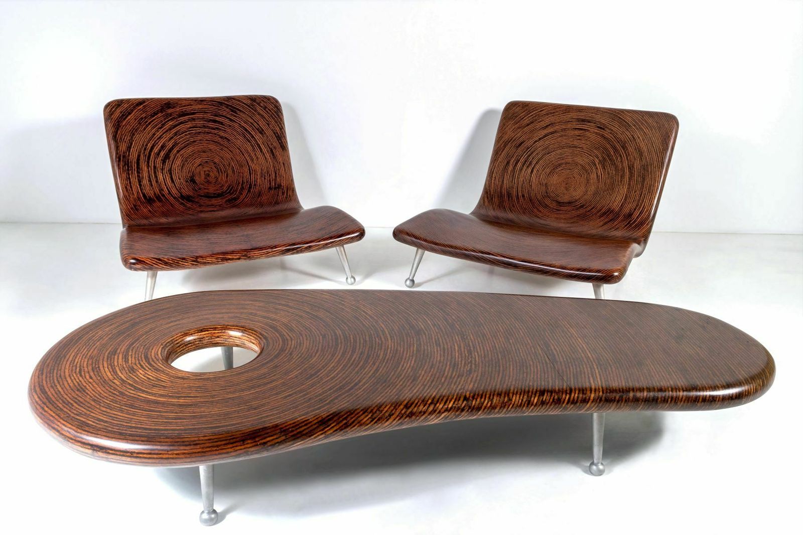 Designer Clayton Tugonon Coconut Lounge Chair And Table Set | Coco Twig Furniture By Snug