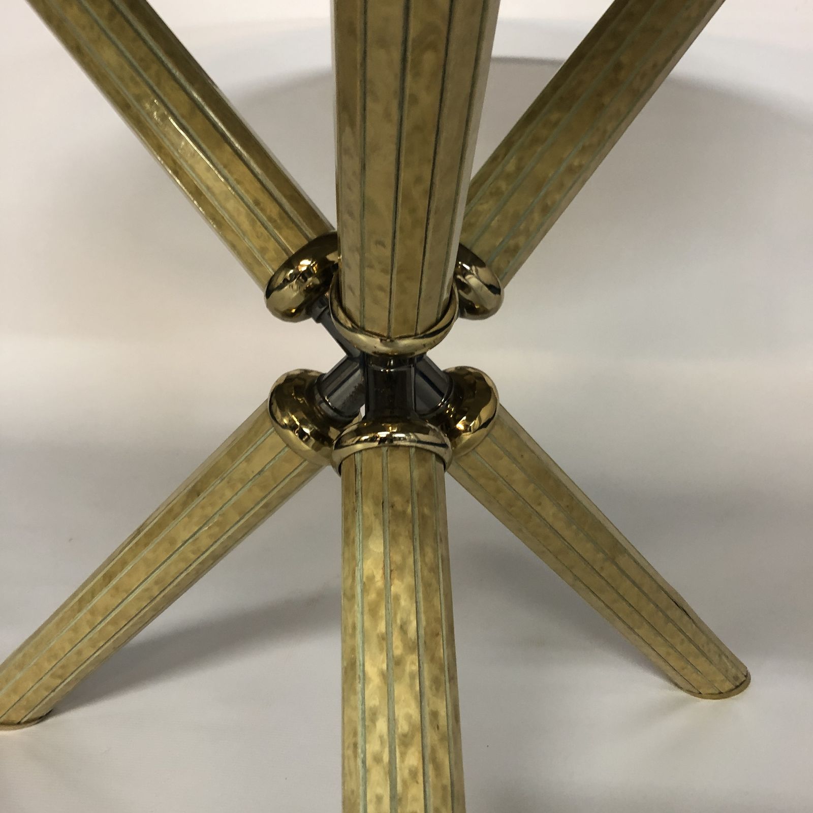 Studio Smania Maple Eye Glass Round Brass Dining Table Mid Century Modern 1970s photo furniture