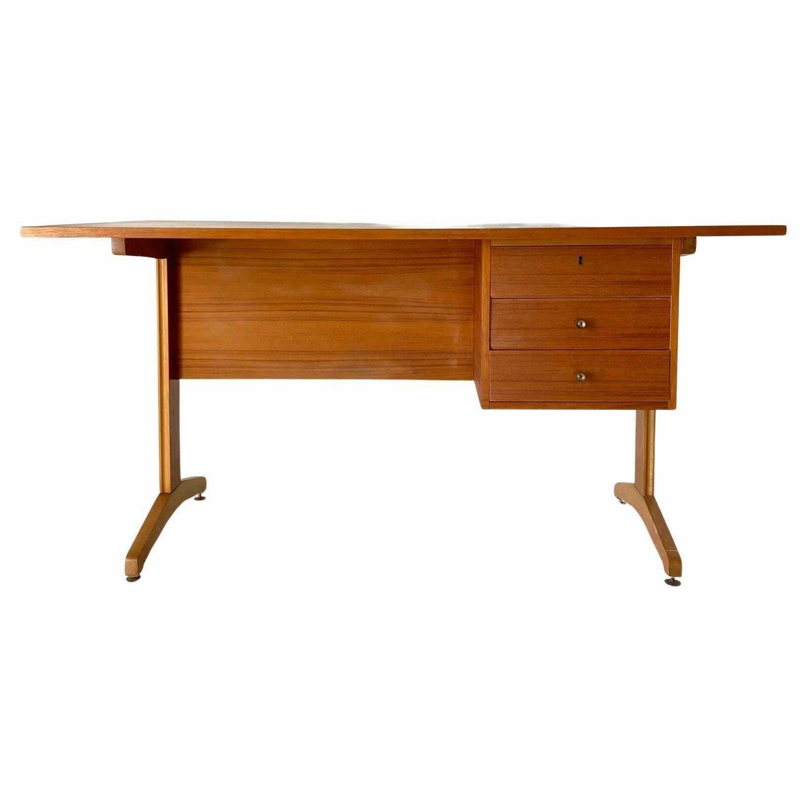 1960s Vintage Teak Desk In The Style Of Gianfranco Frattini photo for sale