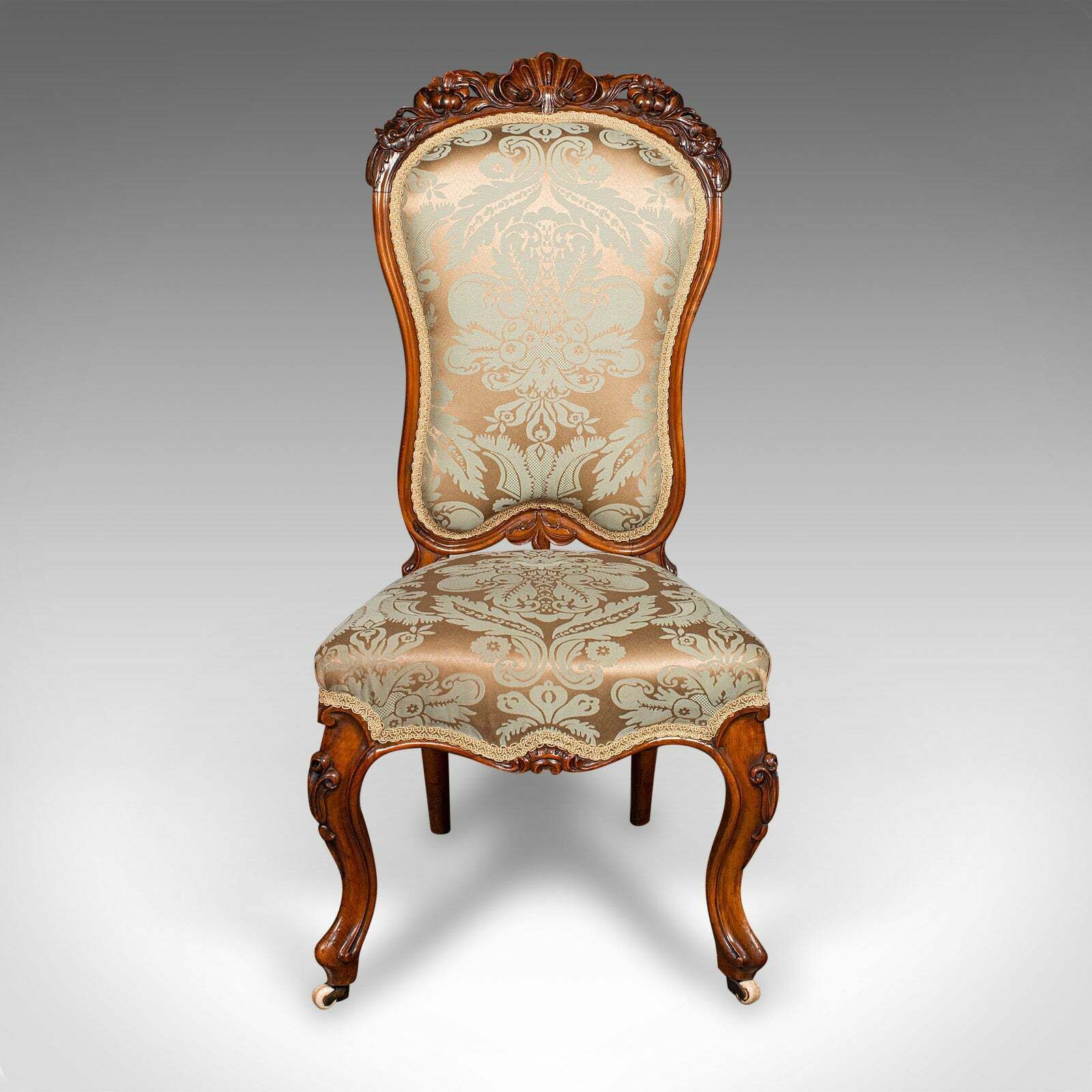 Antique Drawing Room Chair, English, Walnut, Ladies, Side Seat, Early Victorian photo furniture