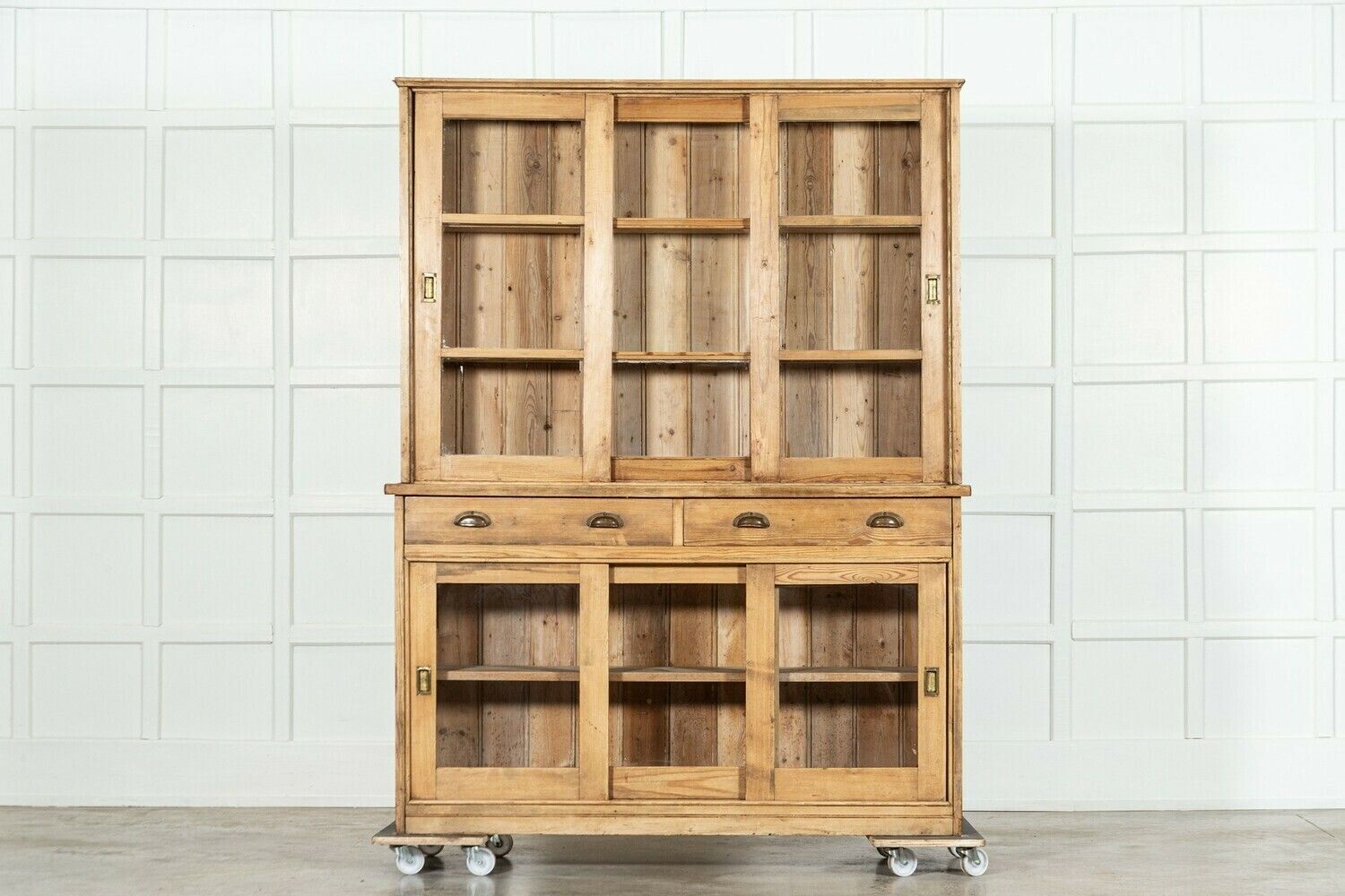Large English Pine Glazed Dresser photo furniture