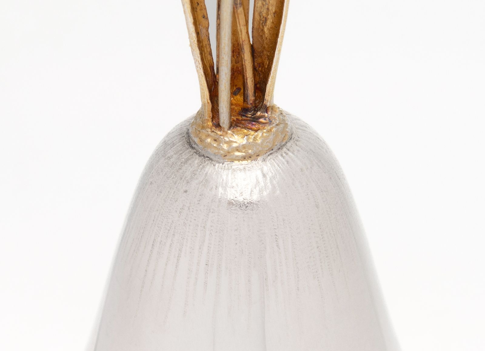 Vintage Sterling Silver & Silver Gilt Table Bell By Christopher Lawrence 1982 Warbler Bird On Bullrush photo for sale