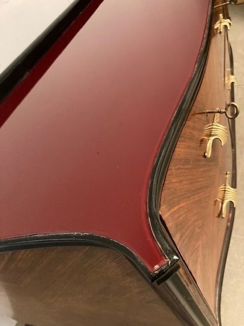 Rosewood Chest Of Drawers From The 50s Spectacular Glass On A Bordeaux Top photo buy
