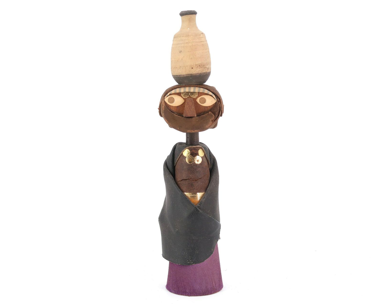 Frank Meisler Wooden Figurine, Israeli Woman, Made In Israel, 1960s / Sculpture, Judaica, Jewish Art