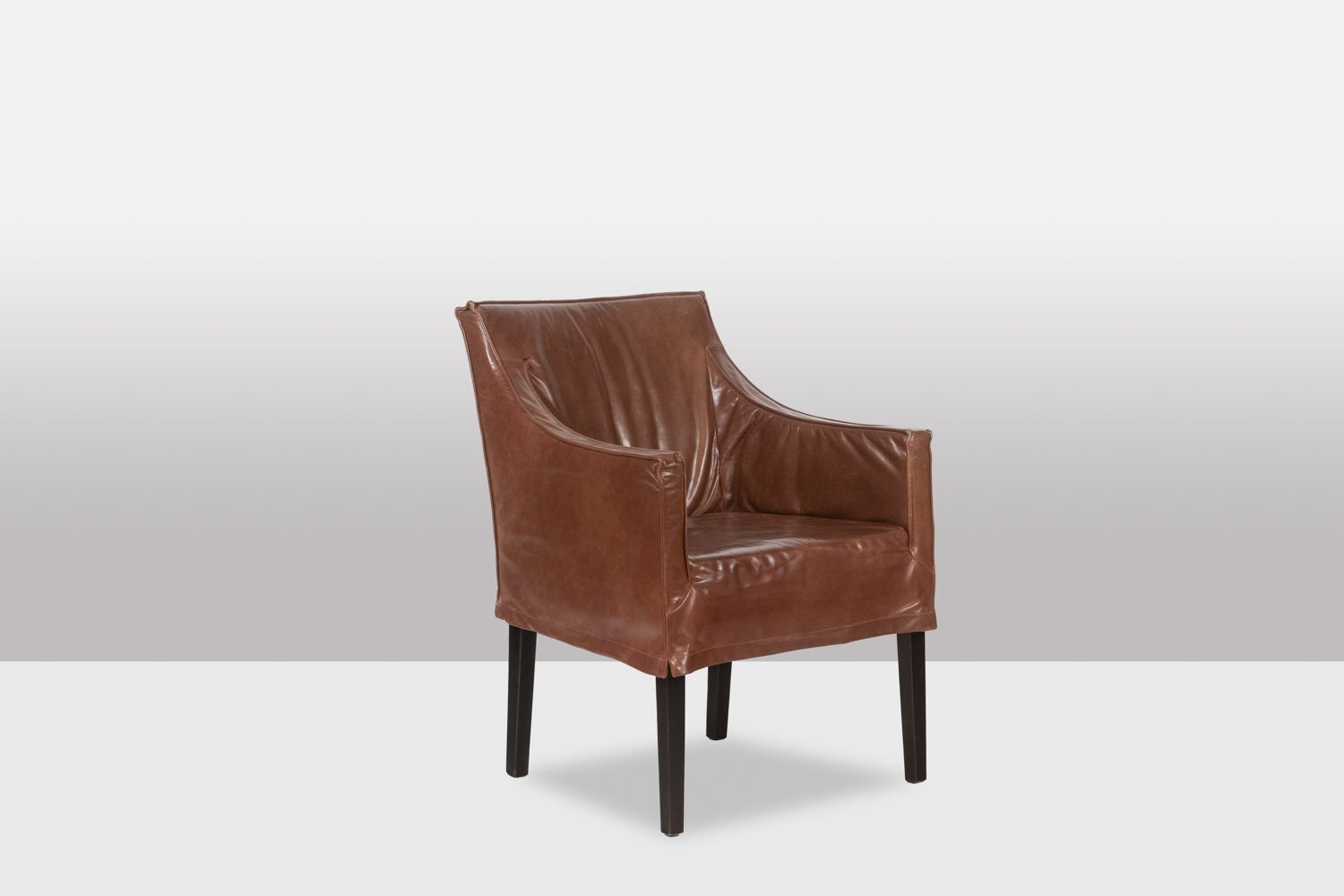 Lintello. Pair Of Armchairs In Camel Leather. 1970s. photo furniture