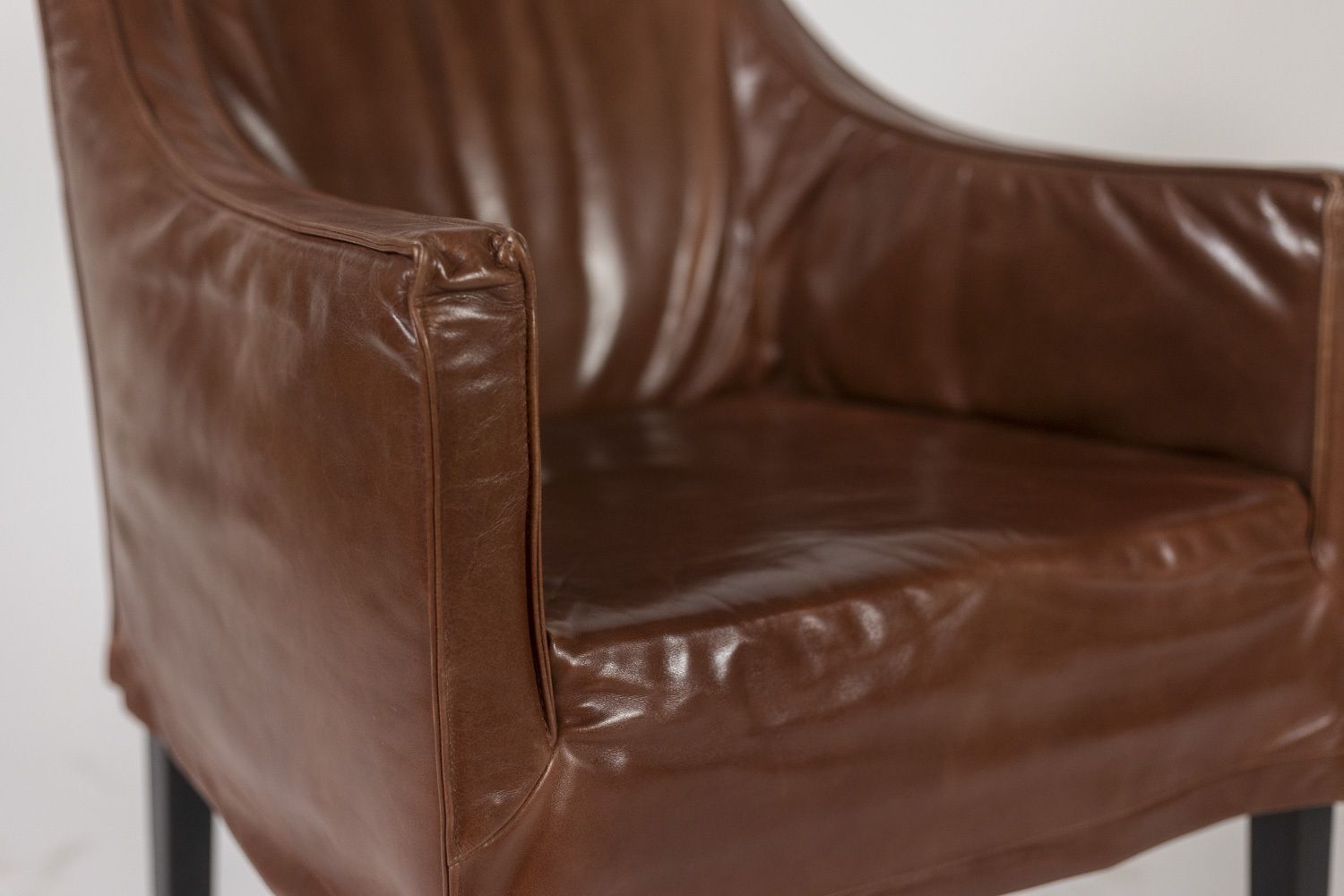 Lintello. Pair Of Armchairs In Camel Leather. 1970s. photo Furniture
