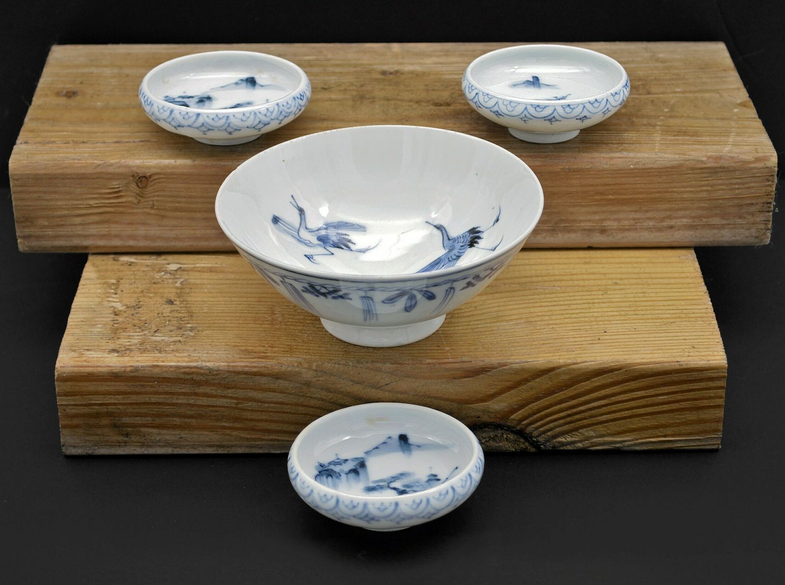 4 Pieces, Japanese Pottery | Antique Imari Bowl | Blue And White China photo Home Decor