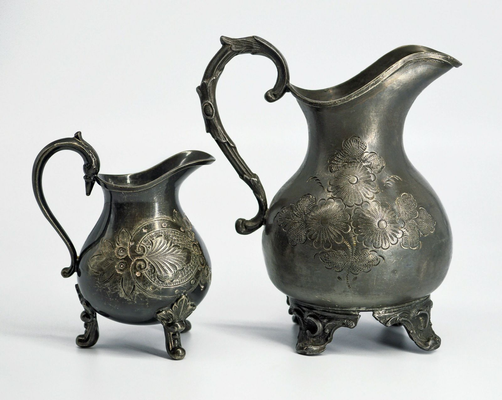 19th Century Antique English Metalware | Epbm Creamer Jug | Victorian Pewter Jug | Antique Decor | Witchy Decor photo 54.0