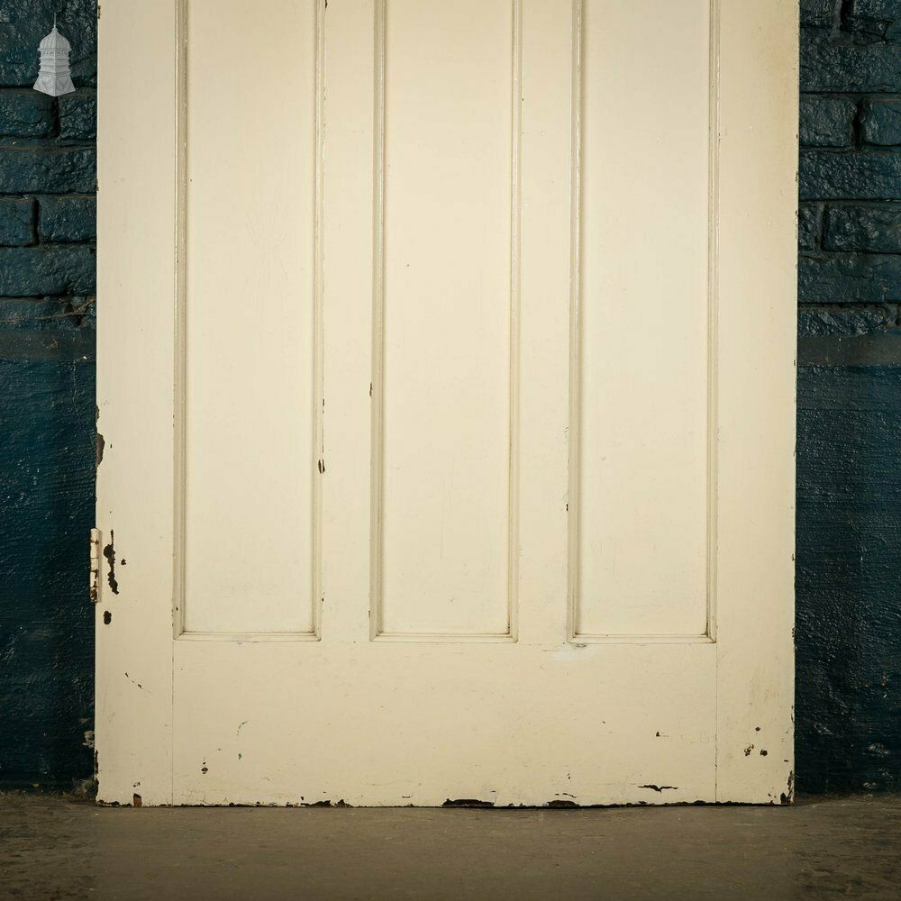 Home Fixtures Pine Panelled Door, 1 Over 3 Panel White Painted 1930’s Style photo