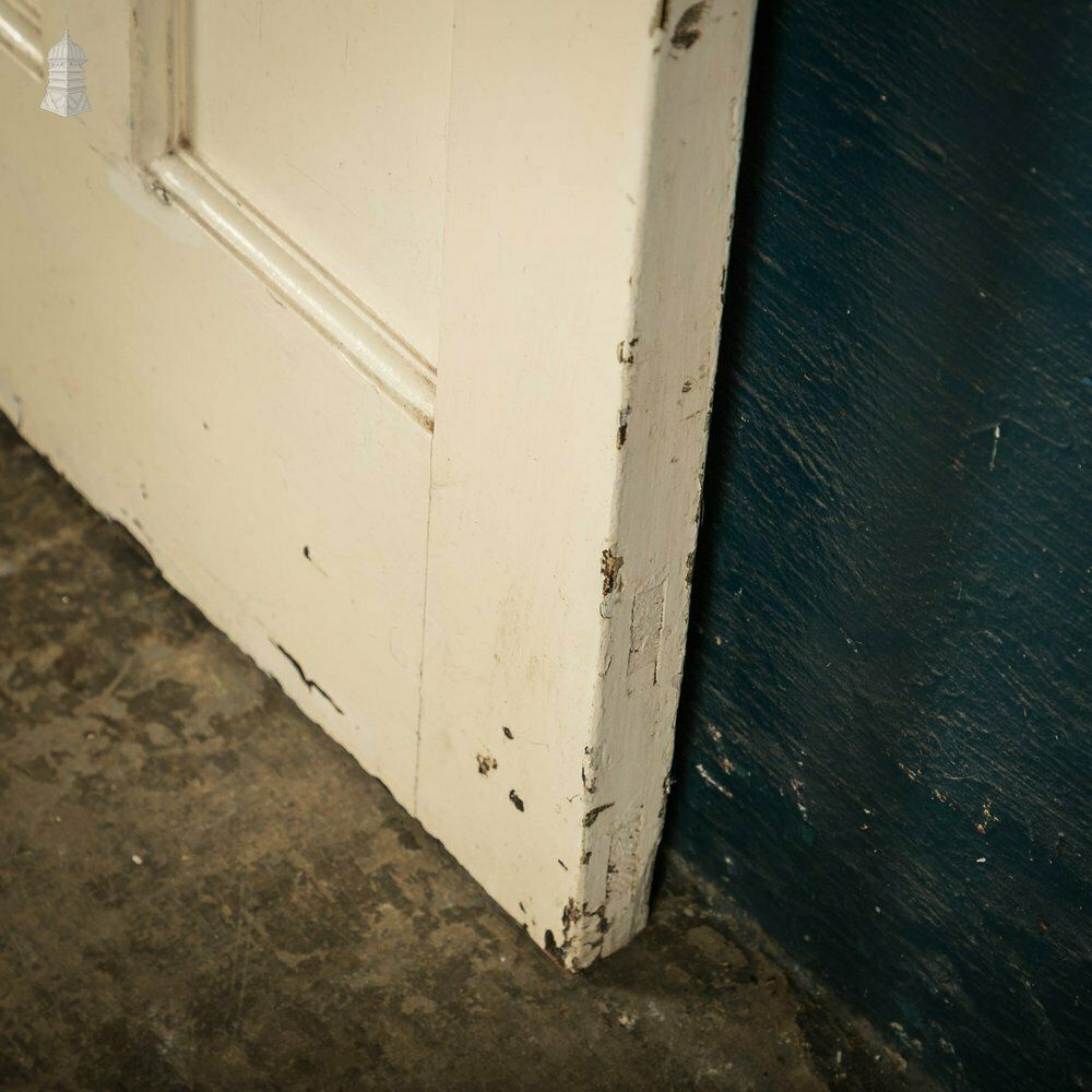 132.0 Pine Panelled Door, 1 Over 3 Panel White Painted 1930’s Style photo