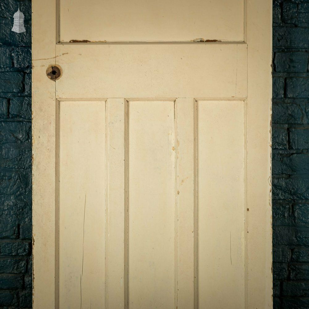 Pine Panelled Door, Moulded 4 Panel White Painted Door photo vinterior