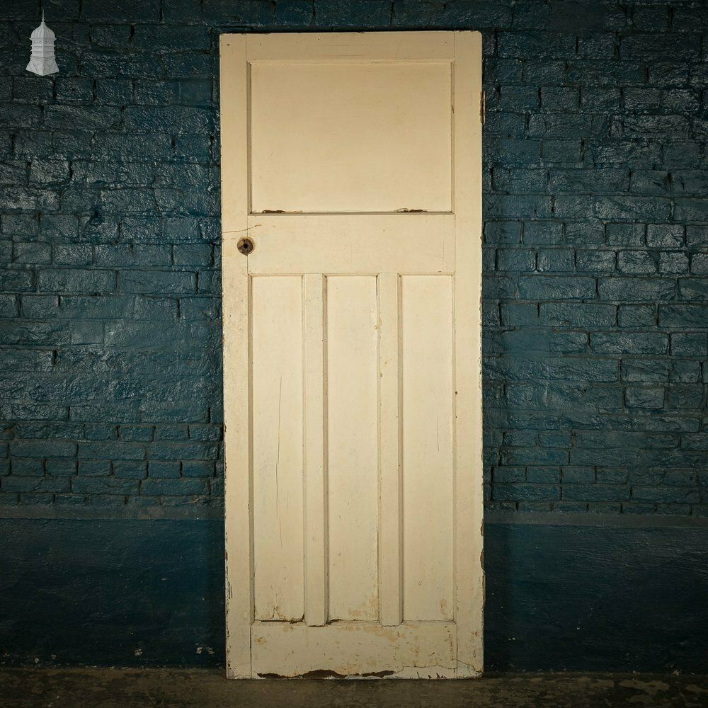 180.0 Pine Panelled Door, Moulded 4 Panel White Painted Door photo