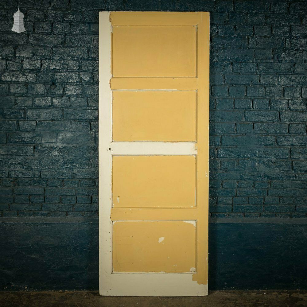 Pine Panelled Door, Painted 4 Panel Door