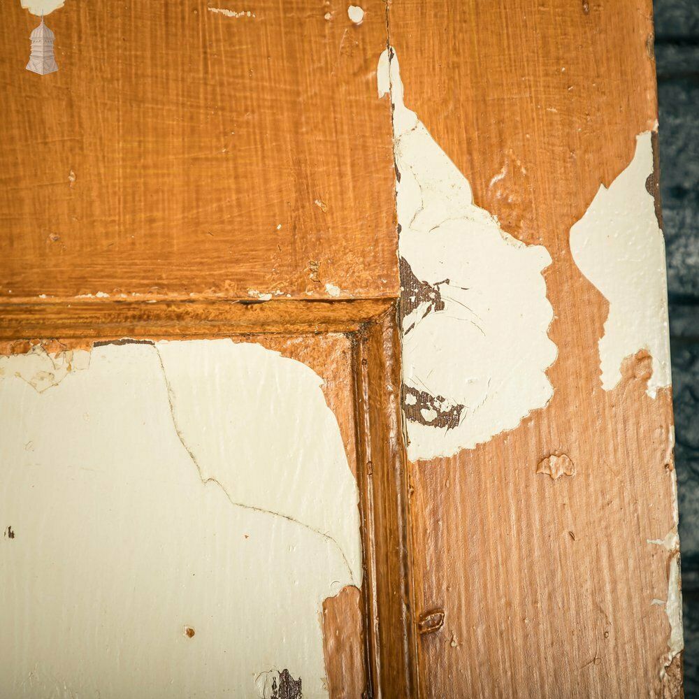 photo for sale Pine Panelled Door, 1 Over 3 Panel Pink Painted 1930’s Style Door