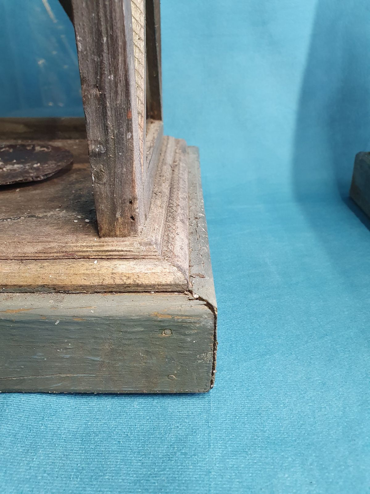 Pair Of Large Outside Candleholders In Wood And Metal photo buy