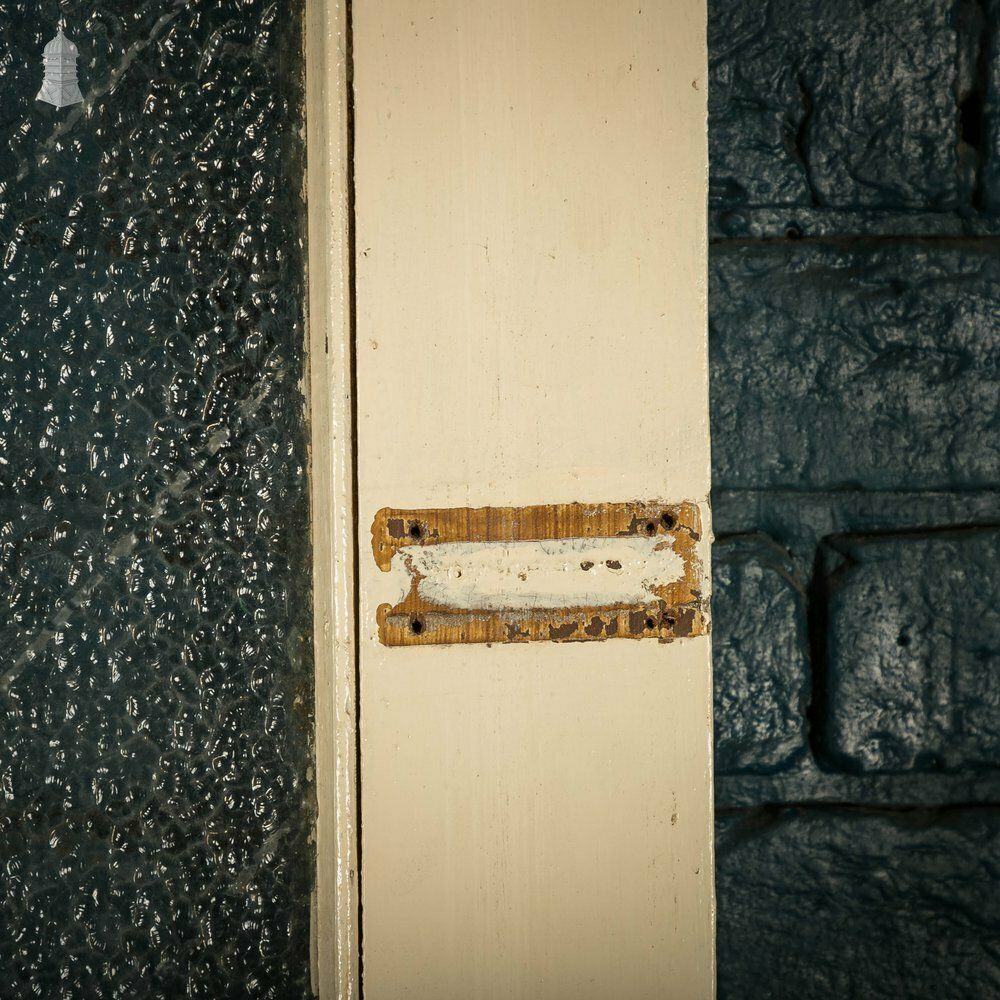 photo vintage Half Glazed Door, Moulded Panelled Pine Door With ‘Arctic’ Style Textured Glass