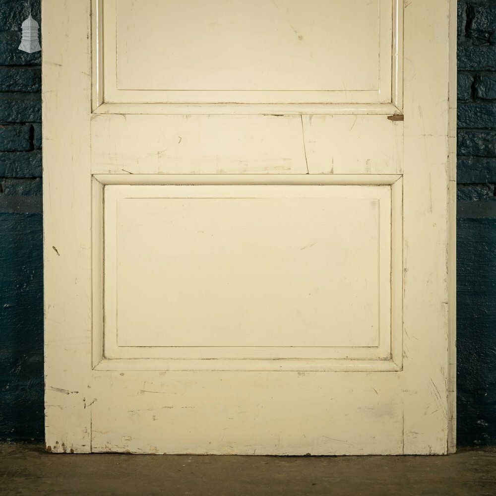 Home Fixtures Pine Panelled Door, 3 Panel White Painted With Meeting Rail photo