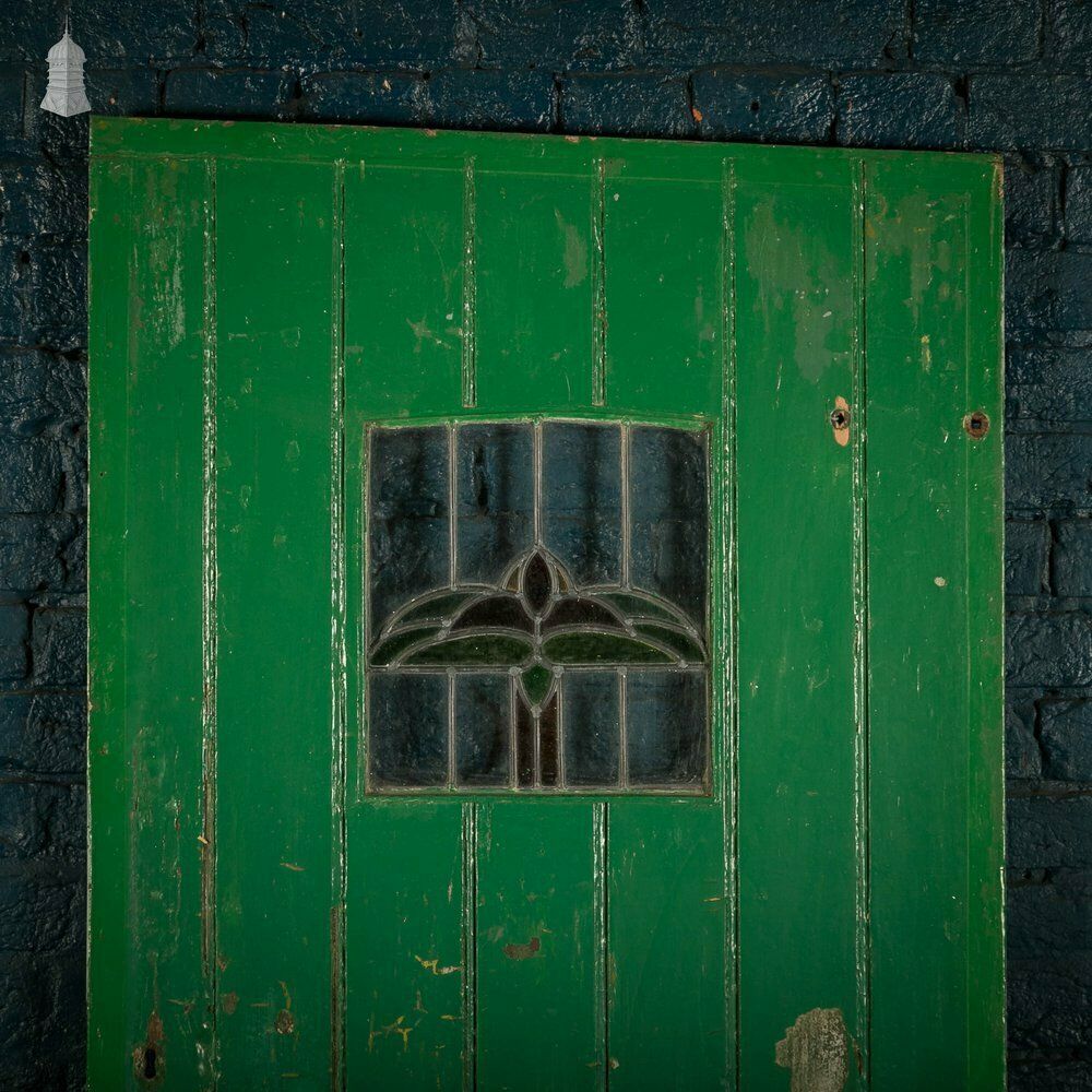 photo furniture Glazed Ledged Door, Leaded Stained Glass