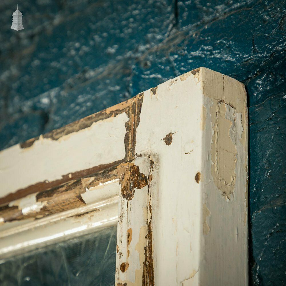 Half Glazed Door, White Painted Pine With Textured Glass photo buy