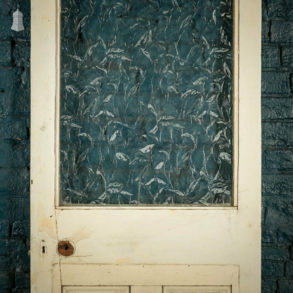 Home Fixtures Half Glazed Door, White Painted Pine With Textured Glass photo