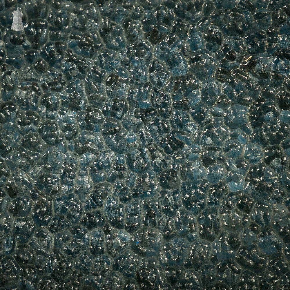 Half Glazed Door, Blue Painted Pine Fitted With ‘Arctic’ Style Textured Glass photo for sale