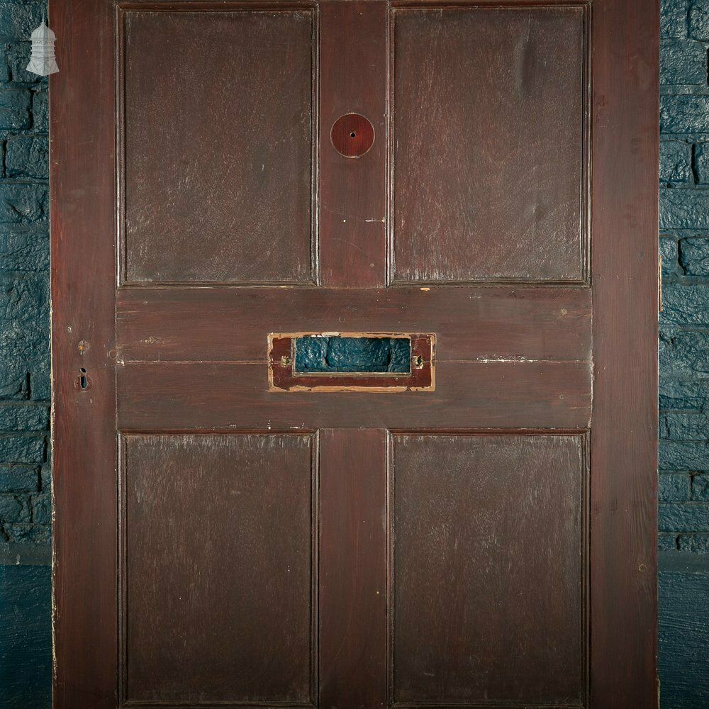 Pine Panelled Door, 6 Panel White And Brown Painted photo 240.0