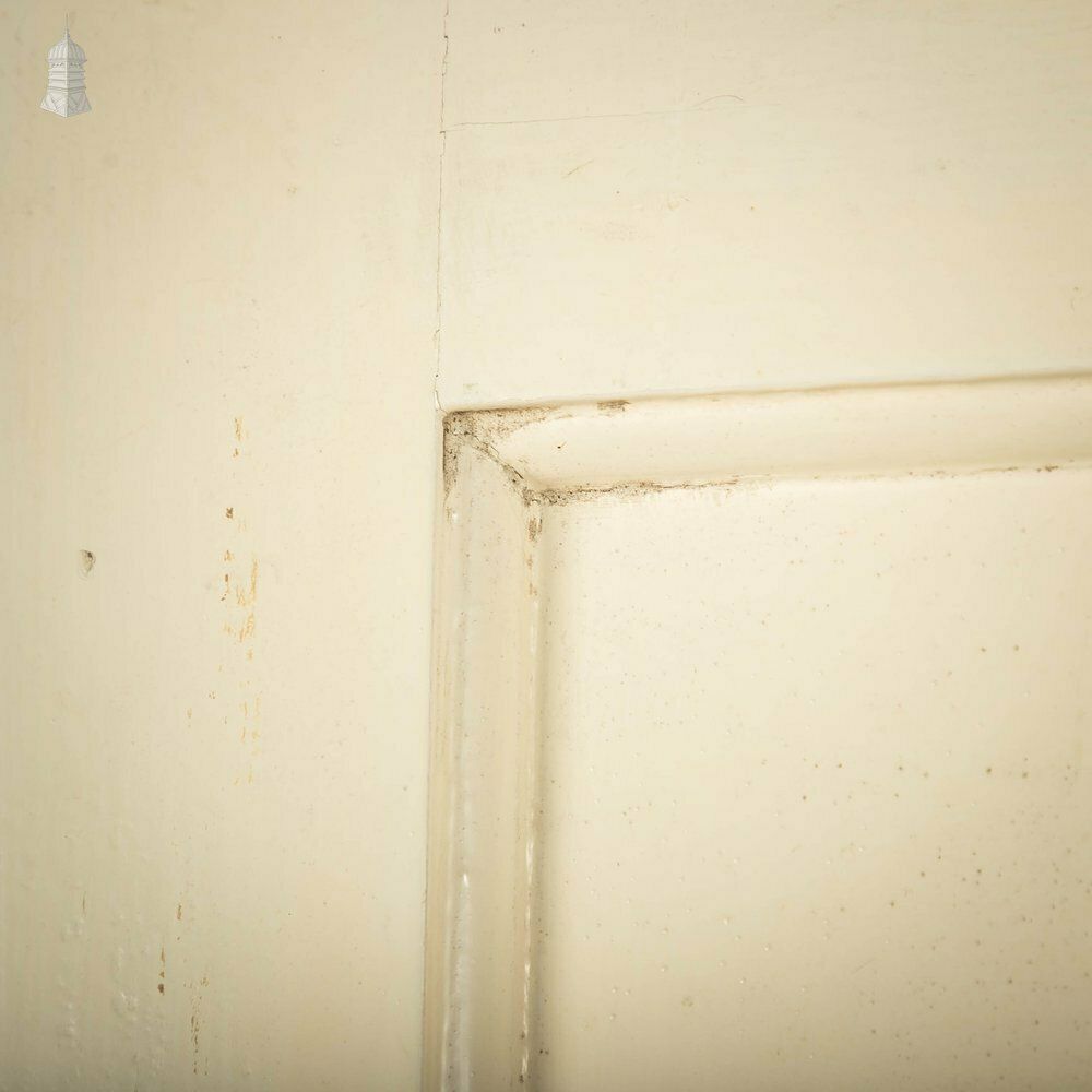 Pine Panelled Door, Horizontal 4 Panel, White Painted photo vintage