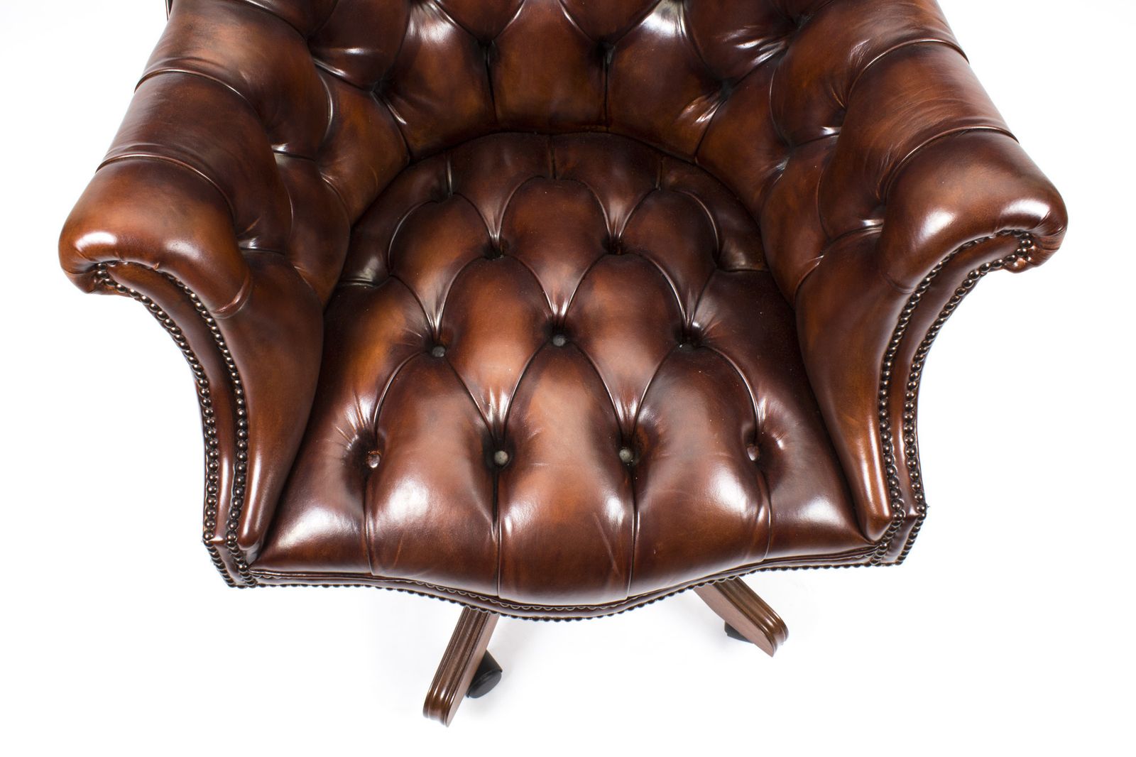 Bespoke English Hand Made Leather Directors Desk Chair Bbo photo 1950.0