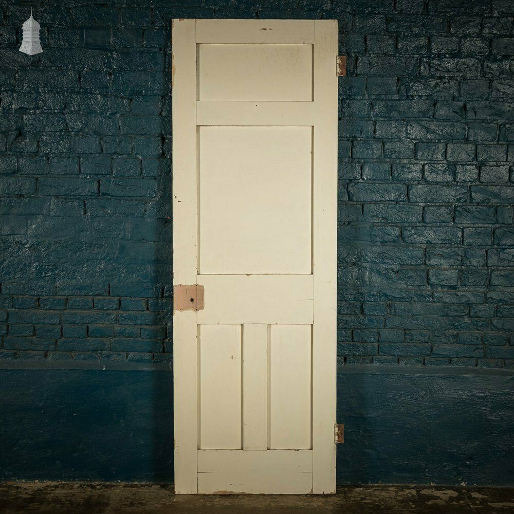 Pine Panelled Door, White Painted 4 Panel Door photo vintage