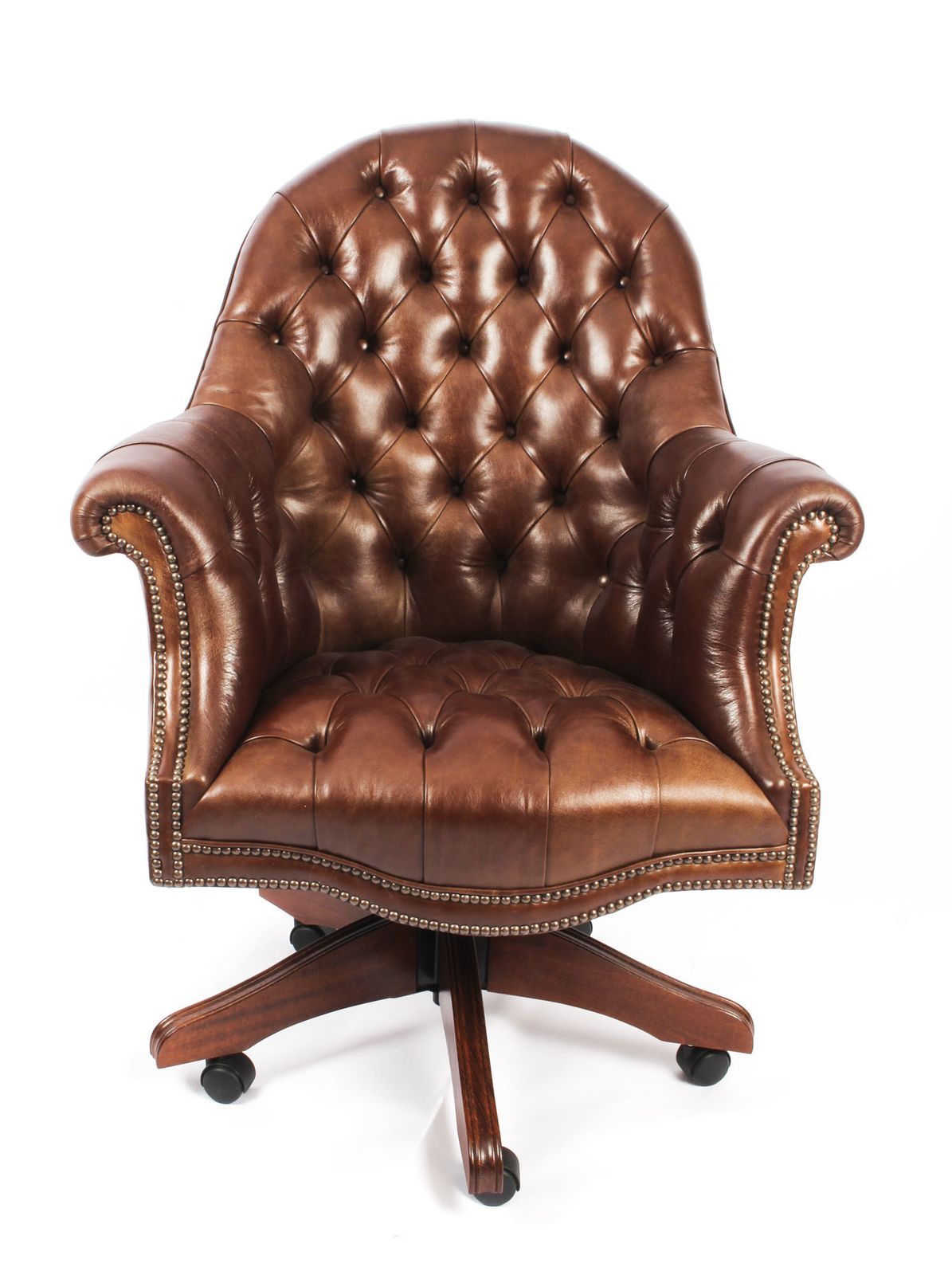 Bespoke English Hand Made Leather Directors Desk Chair Hazel photo 2250.0