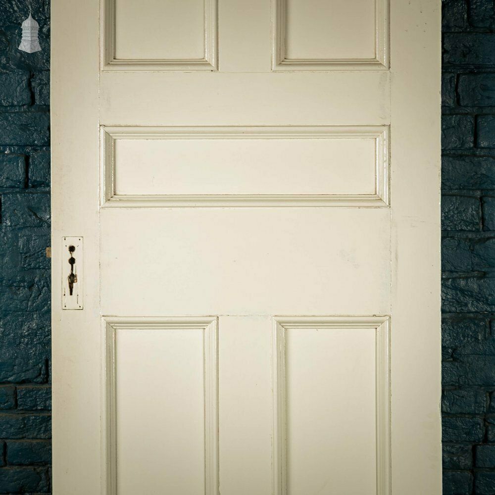 photo for sale Pine Panelled Door, Moulded 5 Panel Door With White Painted Finish