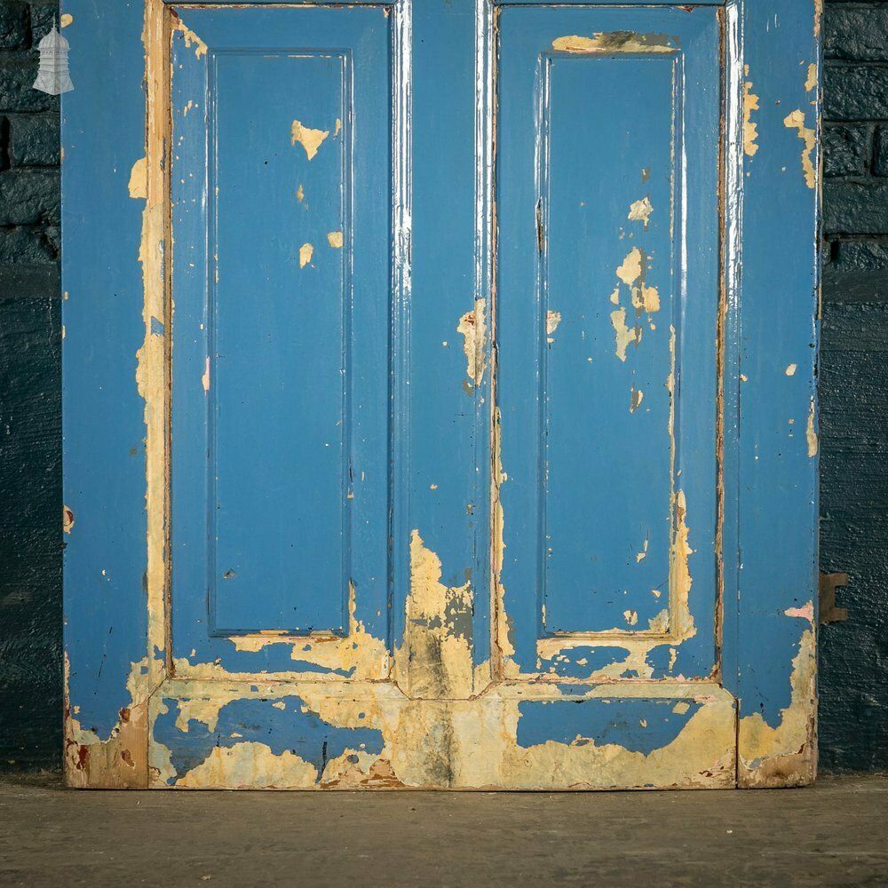 Half Glazed Door, Pine With Blue Painted Finish photo Home Fixtures