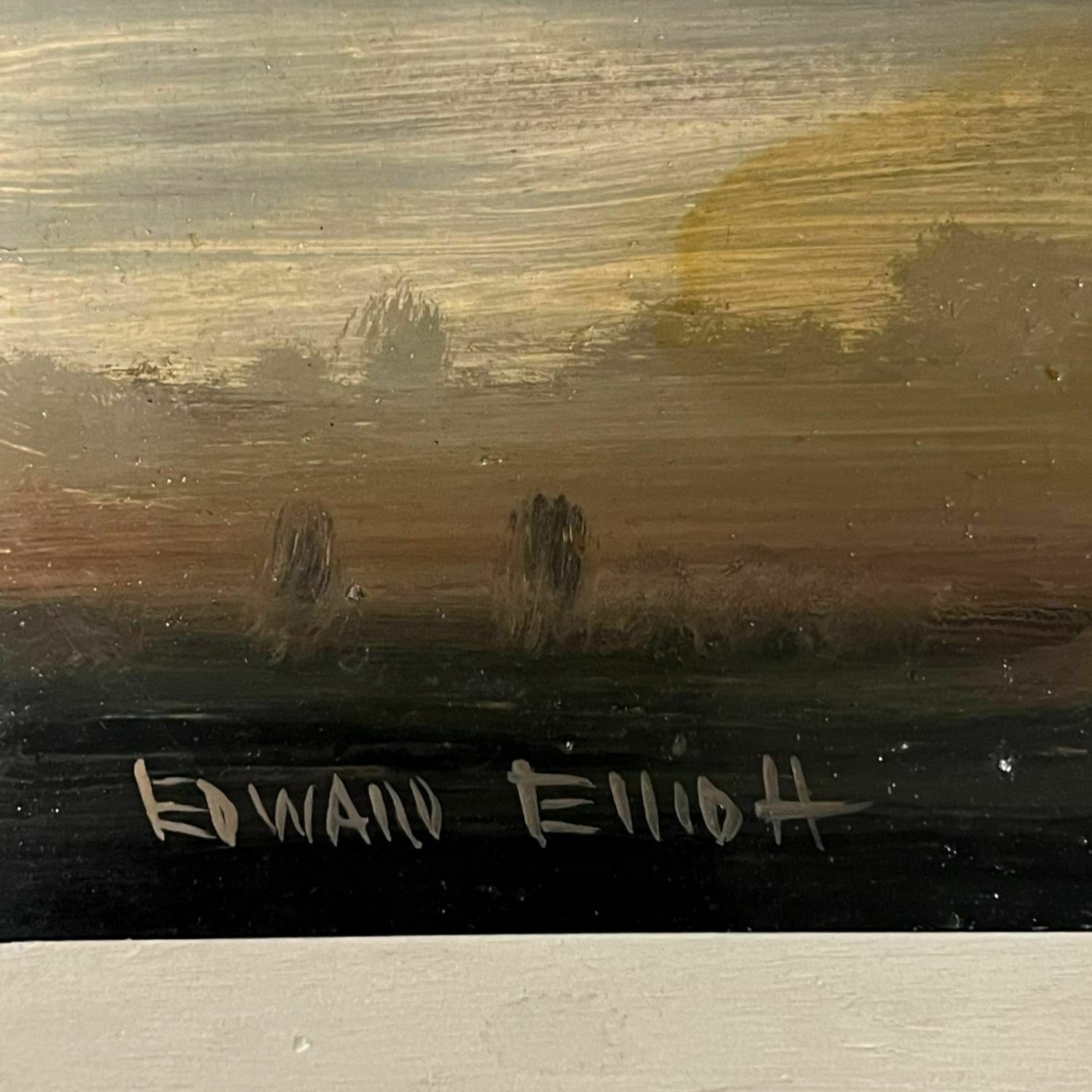 Vintage Edward Elliott Coastal Scene Oil On Board Painting photo Art