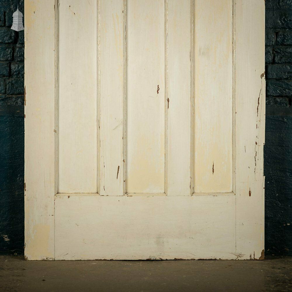 Pine Panelled Door, 1 Over 3 Panel White Painted 1930’s Style Door photo for sale