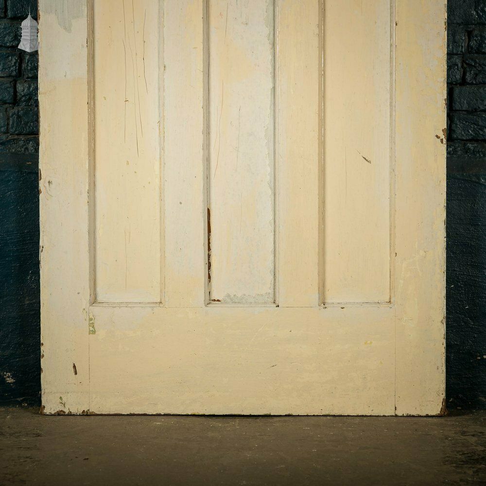 Pine Panelled Door, 1 Over 3 Panel White Painted 1930’s Style Door photo 132.0