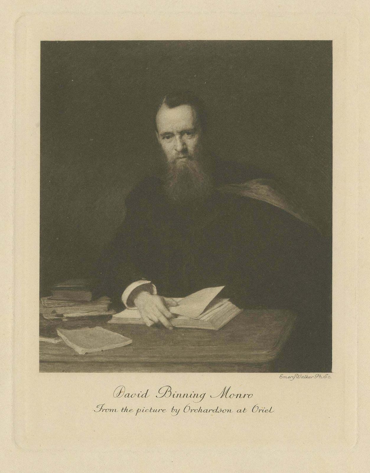 Antique Print Of David Monro By Walker, Circa 1900 photo furniture