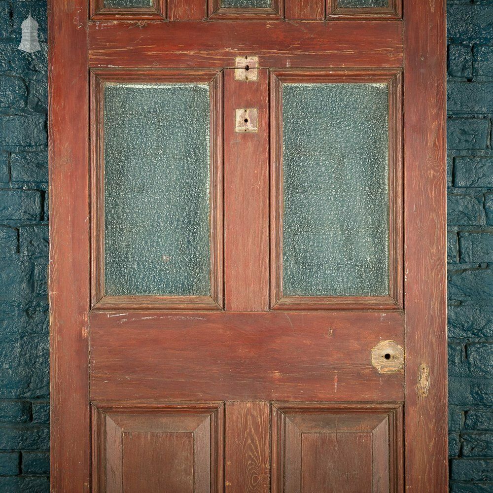 photo for sale Half Glazed Door, Pine With ‘Arctic’ Style Textured Glass
