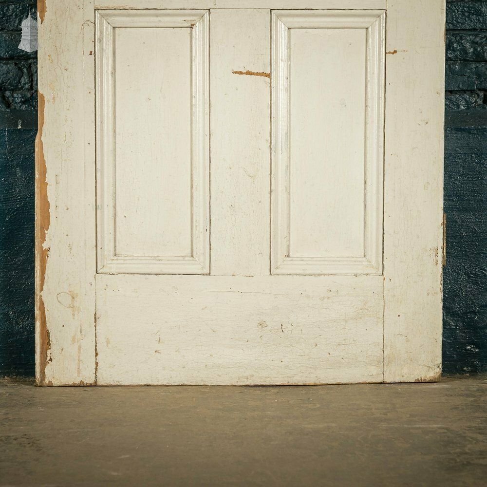 Half Glazed Door, White Painted Pine With Textured Glass photo Home Fixtures