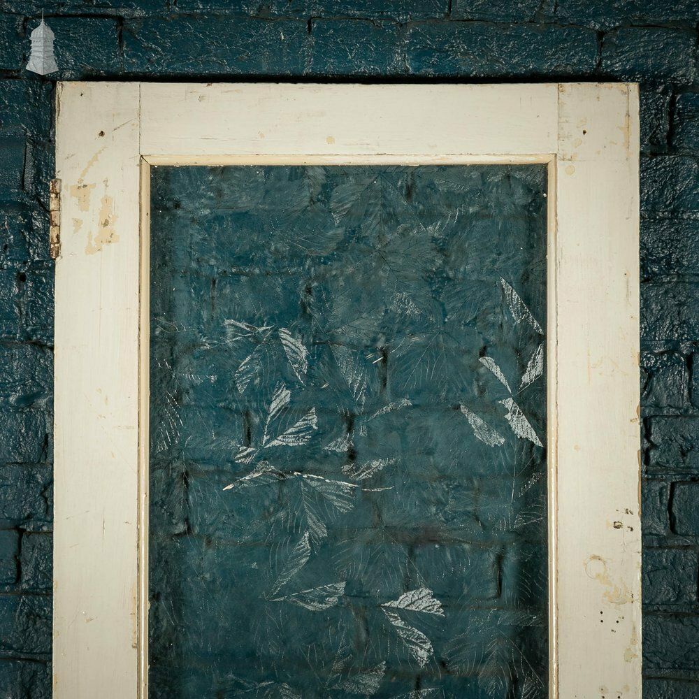photo furniture Half Glazed Door, White Painted Pine With Textured Glass