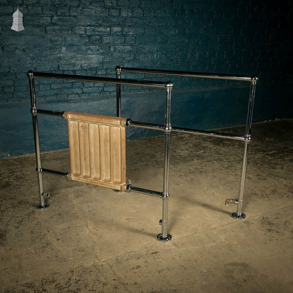 Towel Rail Radiator, Pair Of Chrome And Cast Iron Heated Rails photo furniture