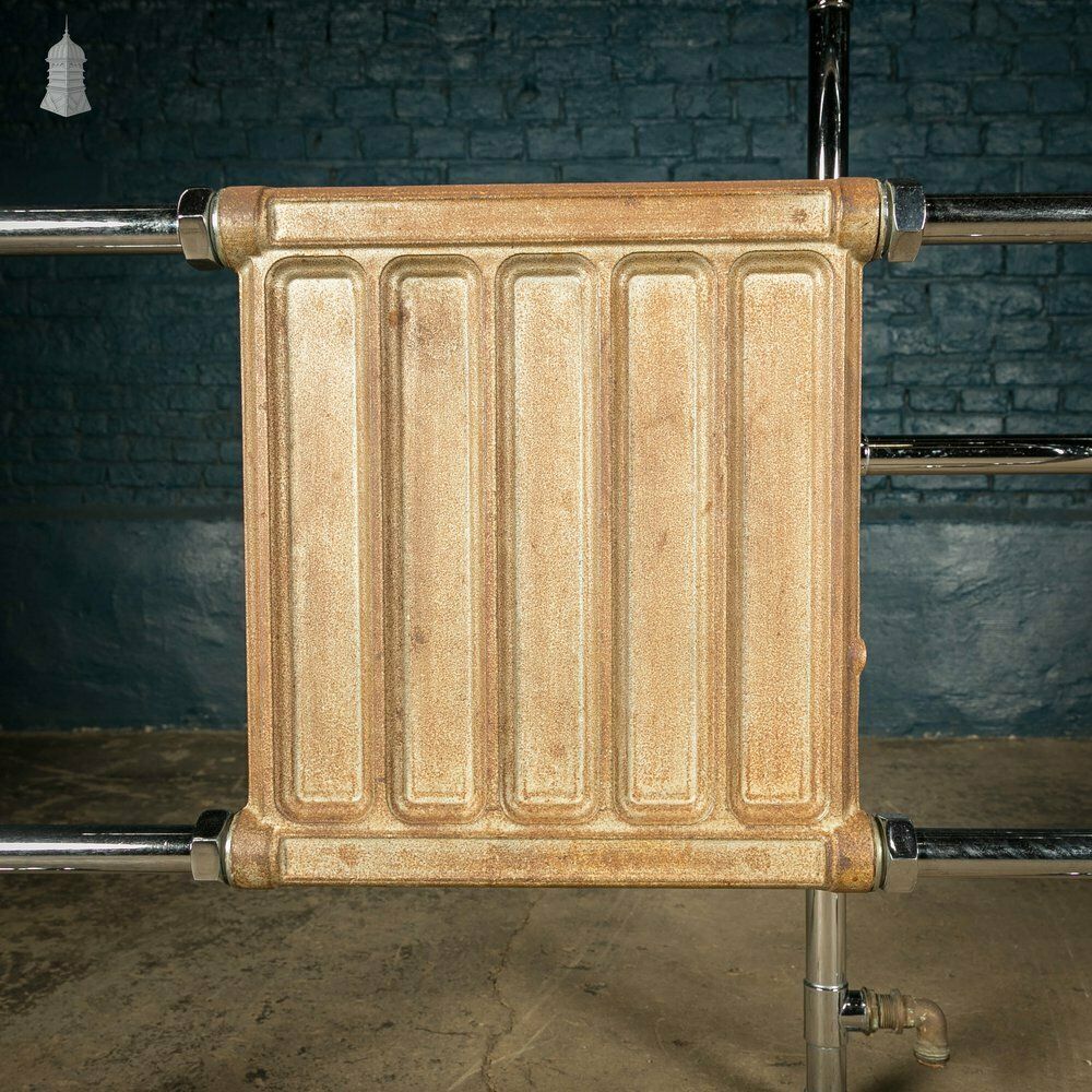 Towel Rail Radiator, Pair Of Chrome And Cast Iron Heated Rails photo 600.0