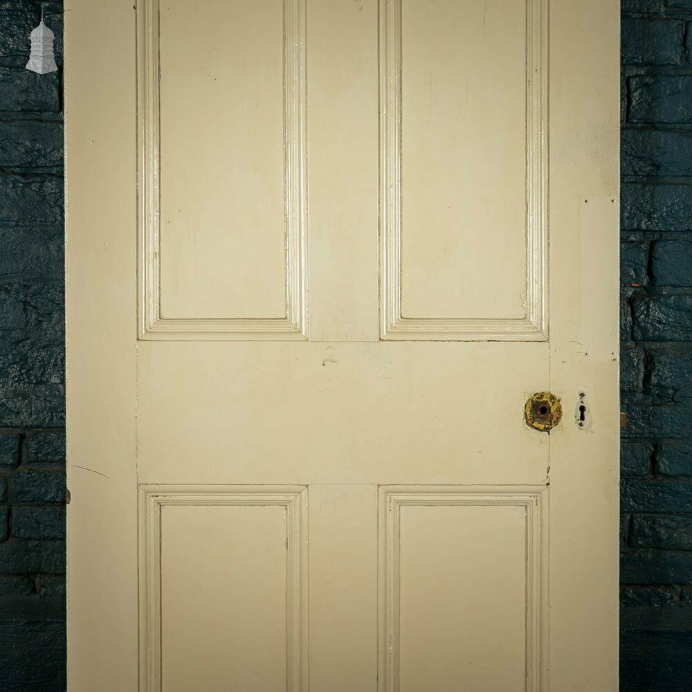 Pine Panelled Door, Moulded 6 Panel, White And Black Painted Finish photo buy