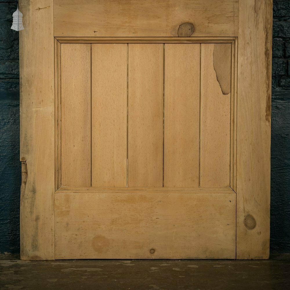 Glazed Pine Door, Edwardian Framed Plank And Ledge photo for sale