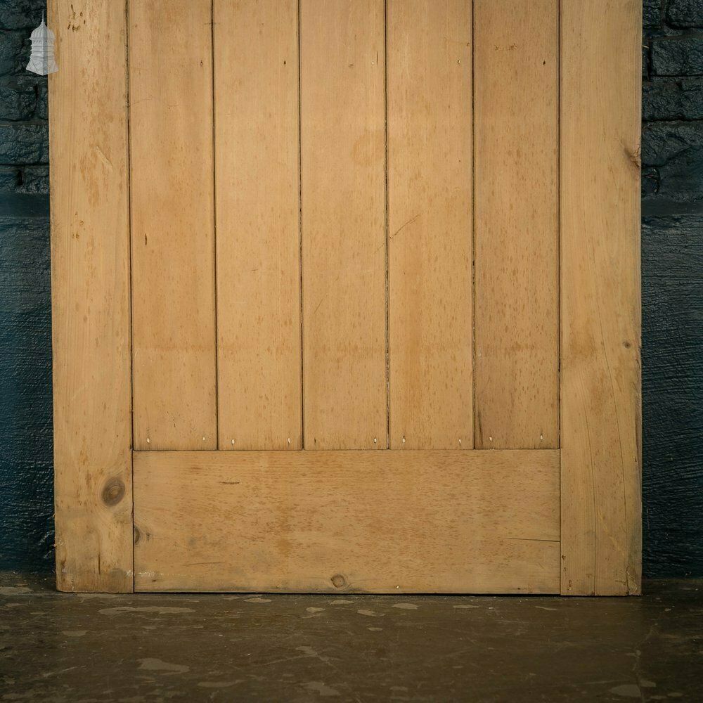 photo for sale Glazed Pine Door, Edwardian Framed Plank And Ledge