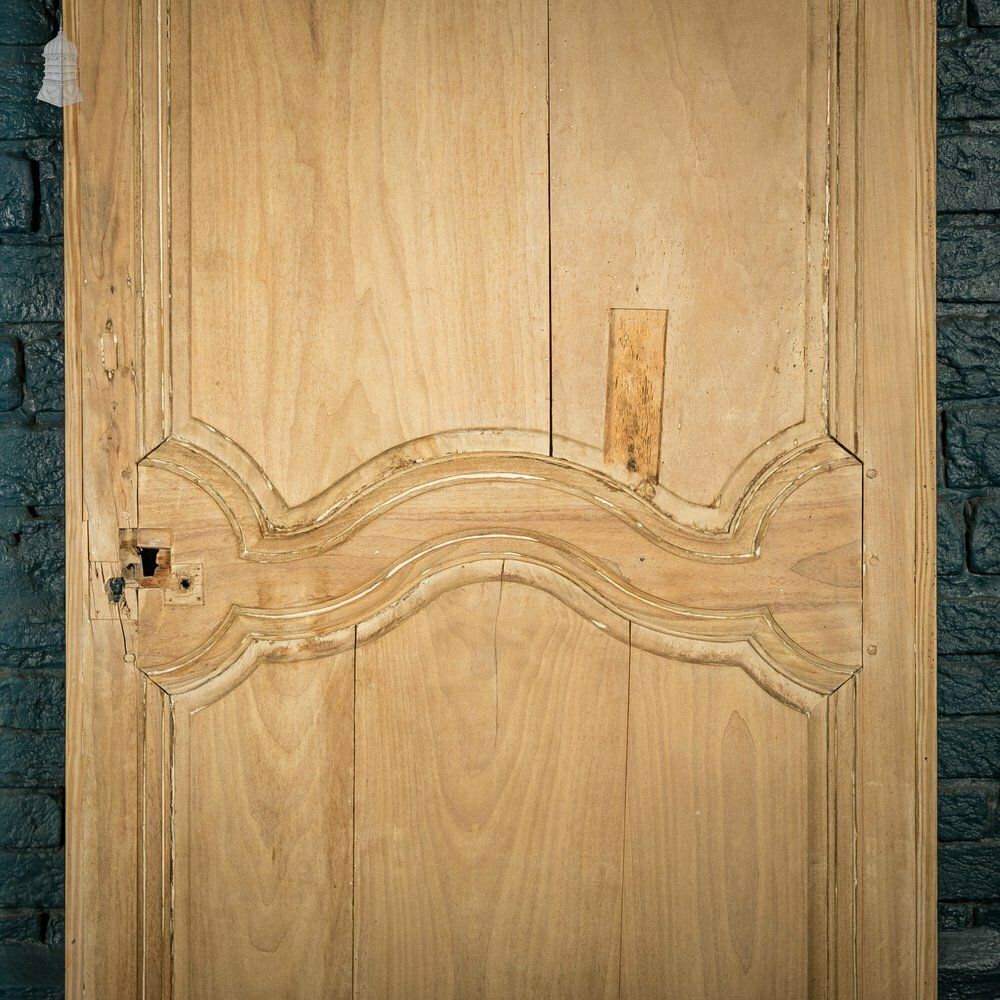 Home Fixtures Pine Panelled Door, 19th C French, 2 Moulded Panels photo