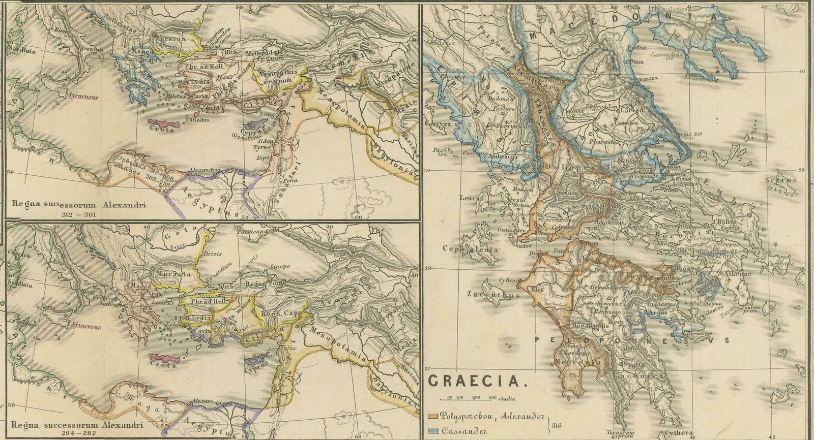 The World After The Battle Of Corupedium: Hellenistic Kingdoms Map, 1880 photo vinterior