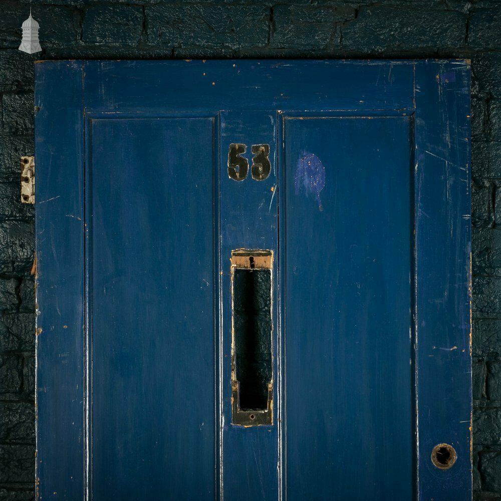 Pine Panelled Door, 4 Panel Blue Painted Front Door photo furniture